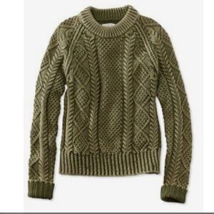 Llbean Signature Cotton Fisherman Sweater size L